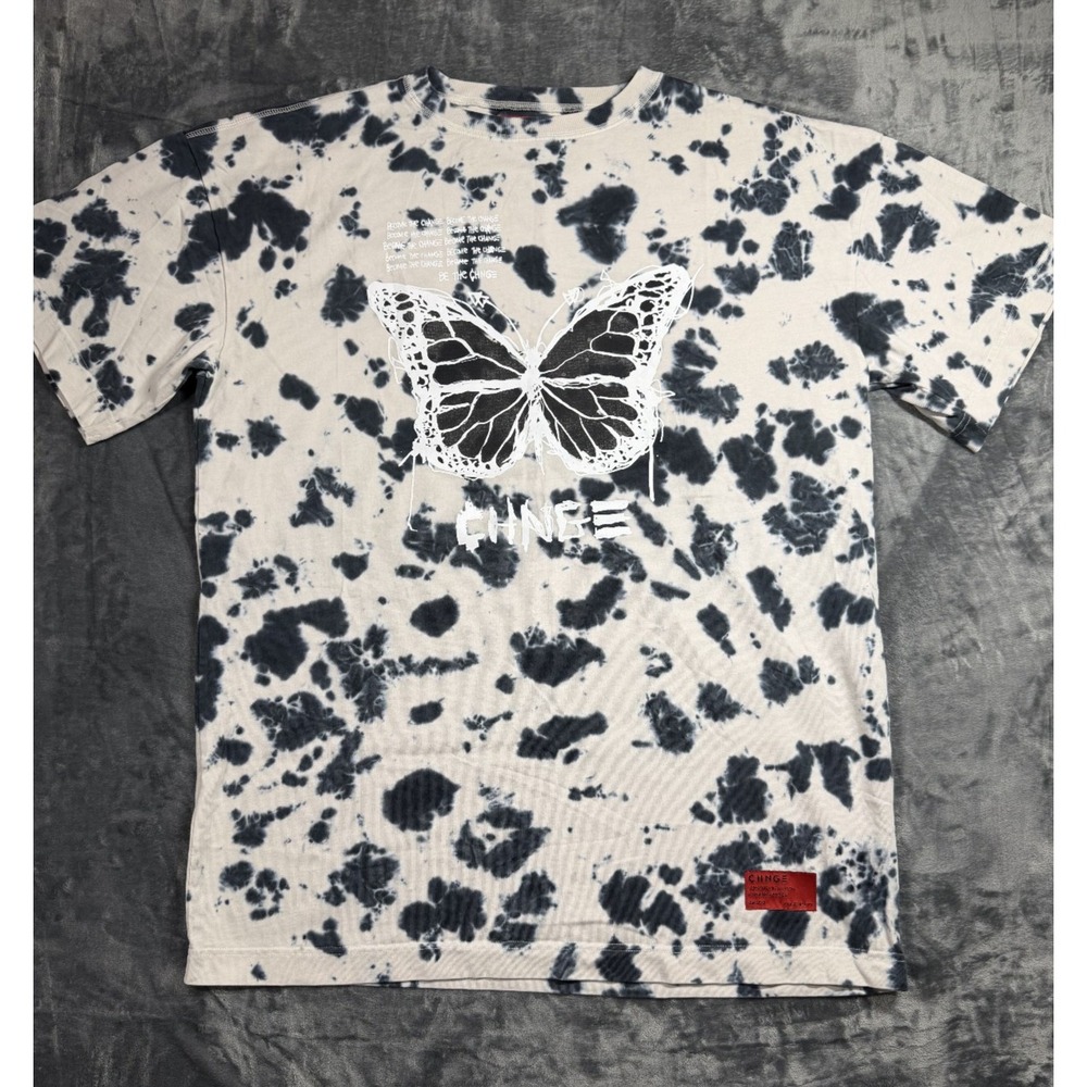 CHNGE Organic Cotton Tie Dye Butterfly Graphic T Shirt Men's L Oversized